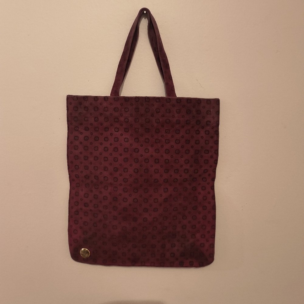 Elegant Burgundy Suede Tote Bag